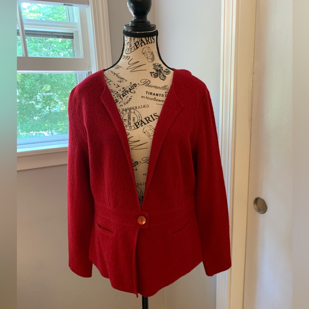 Talbots Boiled Wool, Open Front Blazer Mp - image 1